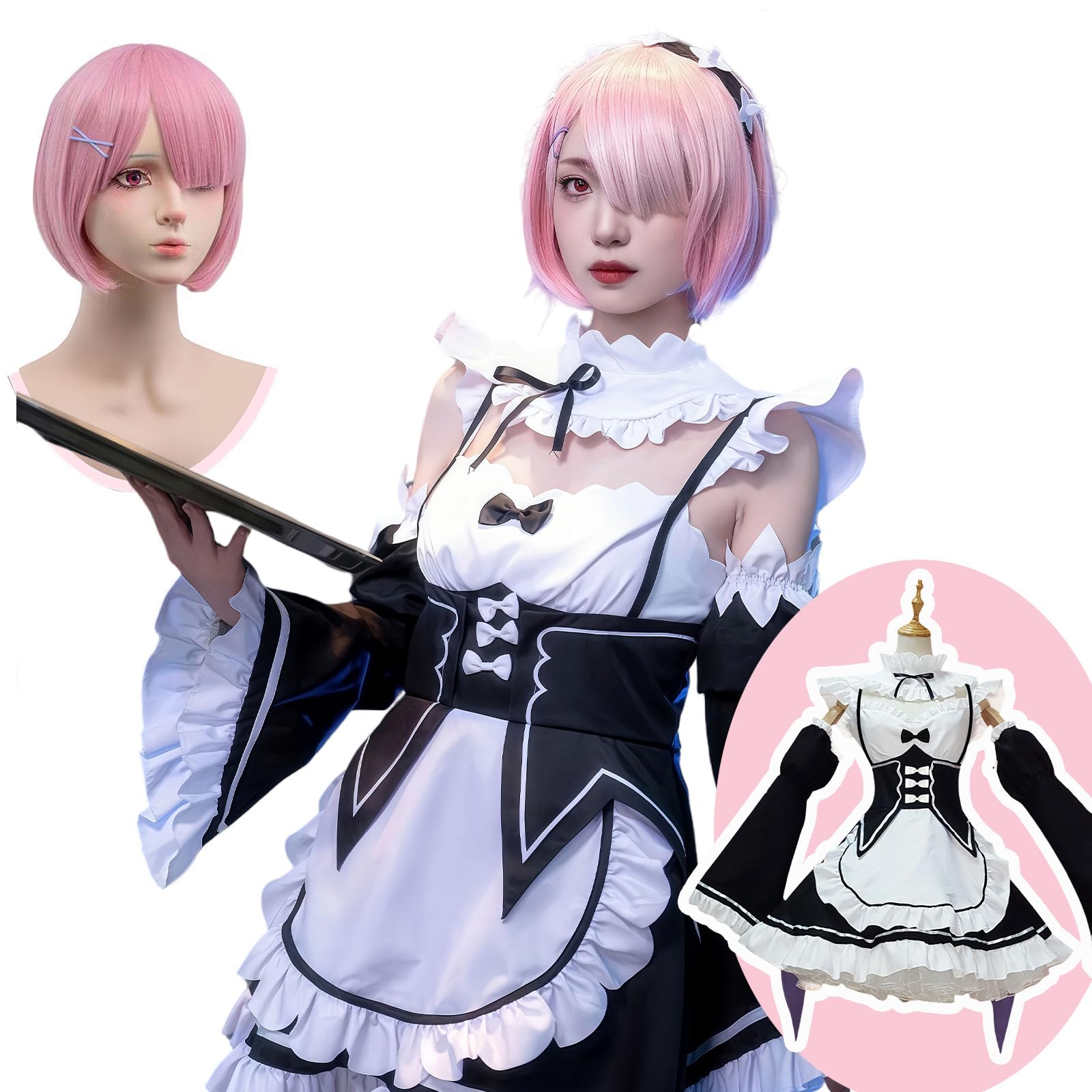 

Косплей Делюкс Издание Рем Косплей Рэм Горничная Аниме Хэллоуин Сцена Китайский Школьный Фестиваль Вечеринка Жизнь с нуля в другом мире Горничная [Ноу-сацу]