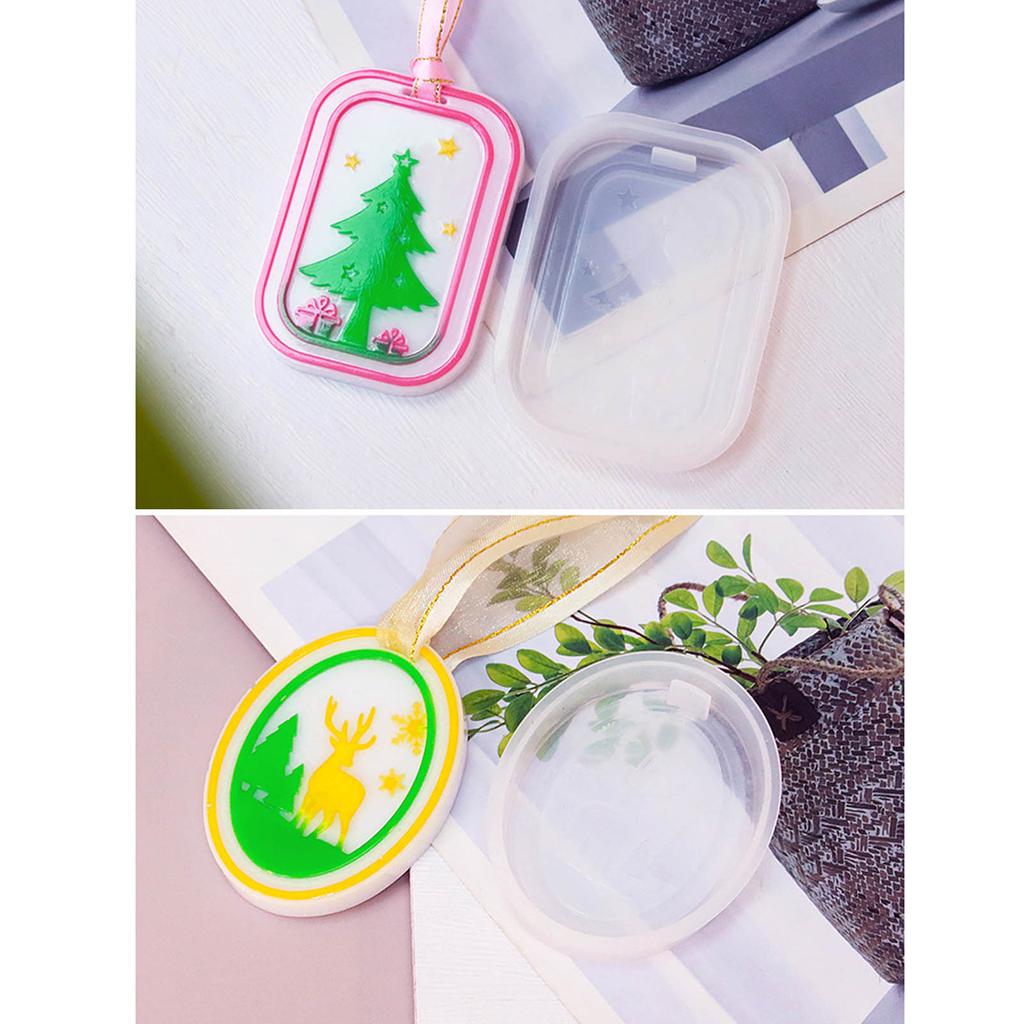 Listing Pendant Mold Silicone Epoxy Molds Christmas Ornament Casting Molds DIY Crafts Making Tools Home Decorations
