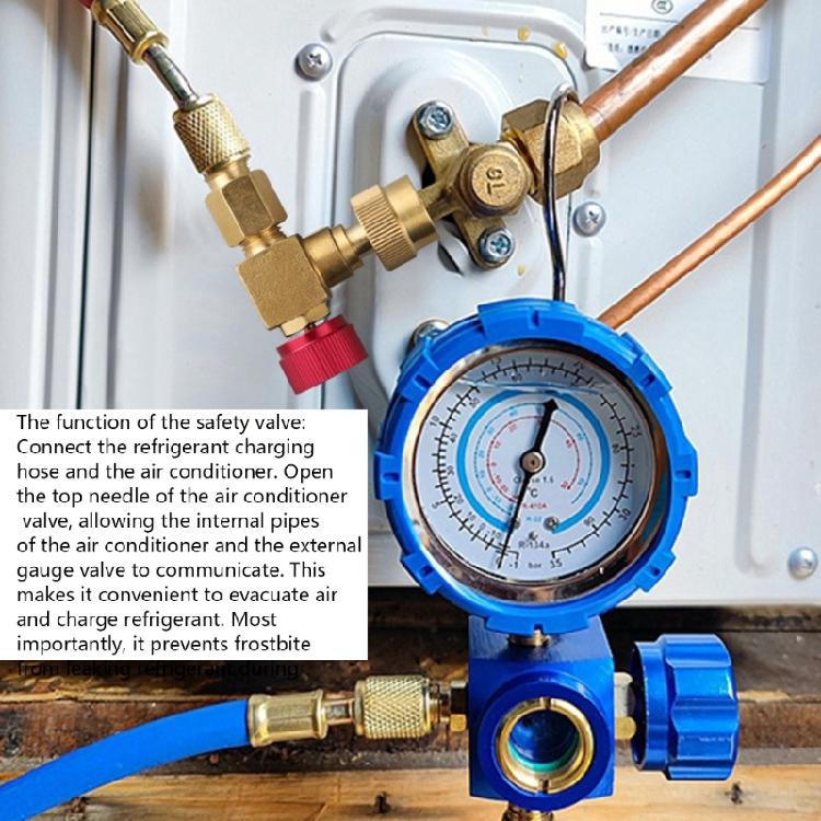 Brass Refrigerants Control Valves Improved Sealing Washer Not Freezing Handle For HVAC System Recharging