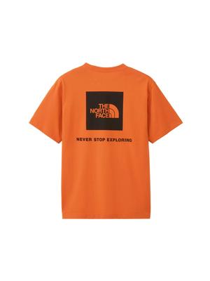 The North Face NT32447 Short Sleeve Back Square Logo Iron Size L Tee, Bronze,