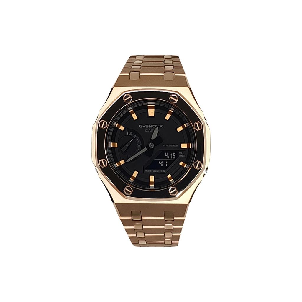Casio Men Liquid Crystal,Analog Dual Display Series Black Watch GA-2100SKE-7A(Watch3--)