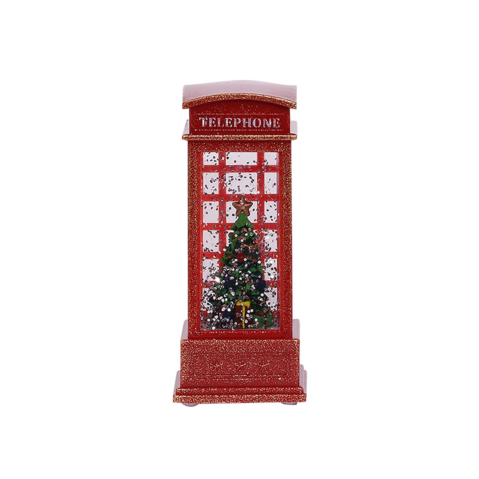 

Рождественская декоративная телефонная будка со светодиодной подсветкой Санта-Клаус Снеговик Украшение стола 100 мл One Size