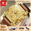 OLEVS Top-Marke Herrenuhren Luxus Quadratische Quarz-Armbanduhr Original Wasserdicht Leuchtendes Chronographen-Armbanduhr für Herren Relogio