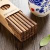 Non-Slip Solid Red Sandalwood Chopsticks - Unpainted & Unwaxed, 10 Pairs, Laser Engraved