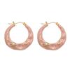 Irregular Blue Glazed Enamel Hoop Earrings for Women Girls Geometric Circle Earrings Buckle Daily Commute Jewelry Accessories