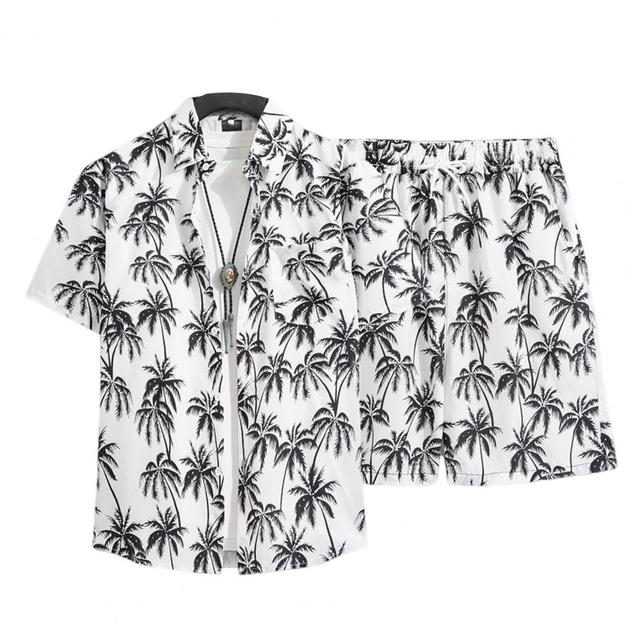 Beach Clothes For Men 2 Piece Set Hawaiian Shirt and Shorts Set Men Fashion Clothing Printing Casual Outfits Summer Beachwear
