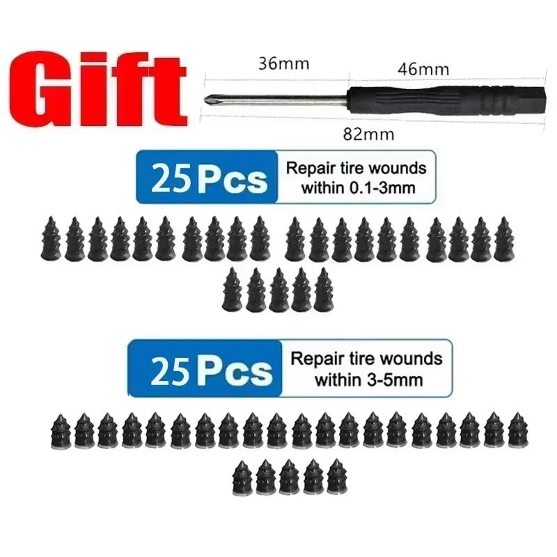 Car Tyre Repair Nails Kit, Easy Operation, High-Quality Rubber, Hard & Wear-Resistant, Emergency Tire Puncture Fix Tools