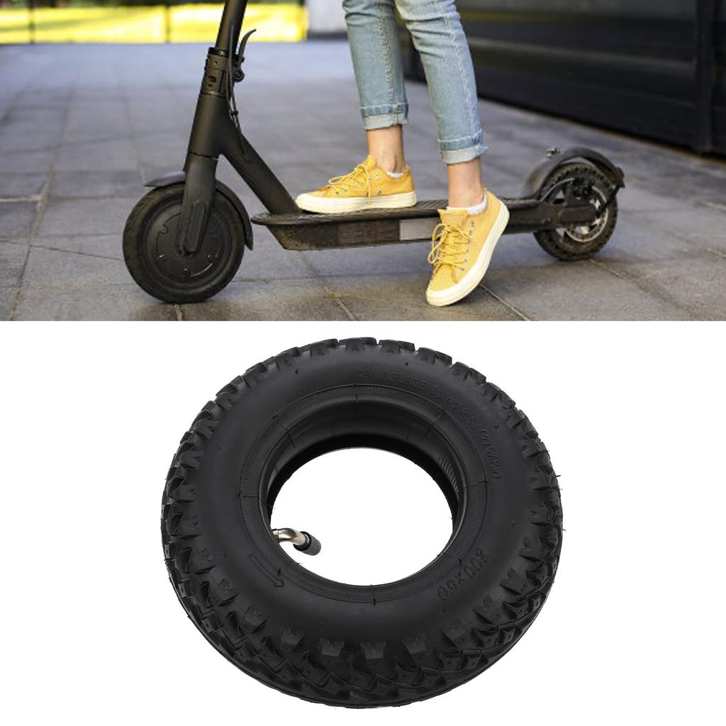 200X50 Tire and Inner Tube with TR87 Bent Valve Stem Rubber Anti Slip Proof Replacement for E100 E150 E200