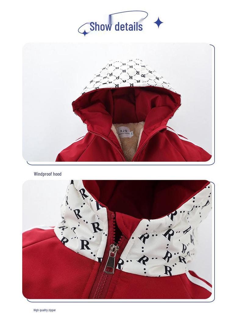 2025 Boys' Handsome Fleece-Lined Winter Parka