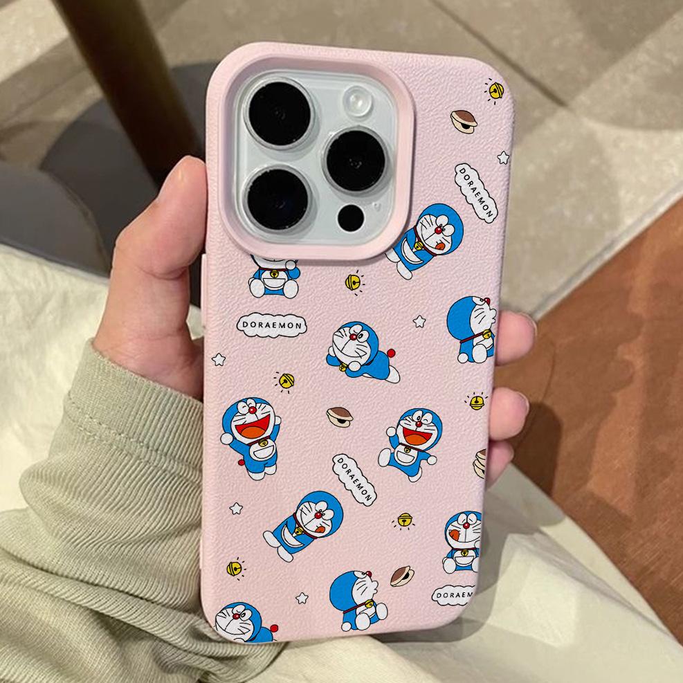 Cartoon D-Doraemons Lichee Leather Pattern Phone Case For Samsung S26 S25 S24 S23 S22 S21 S20 S10 Plus FE Ultra 4G 5G Shockproof