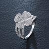 New Four-leaf Clover Ring for Women, Light Luxury Inlaid with Zircon