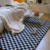 Classic Checkered Flannel Carpet - Water Absorbent and Easy To Clean for Bedroom and Living Room Floor Mat - Home Decor