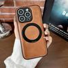 For Magsafe Magnetic  Leather Phone Case For iPhone 17 16 15 14 Pro Max 11 12 13 17Air Plus Matte Stand Holder Back Cover