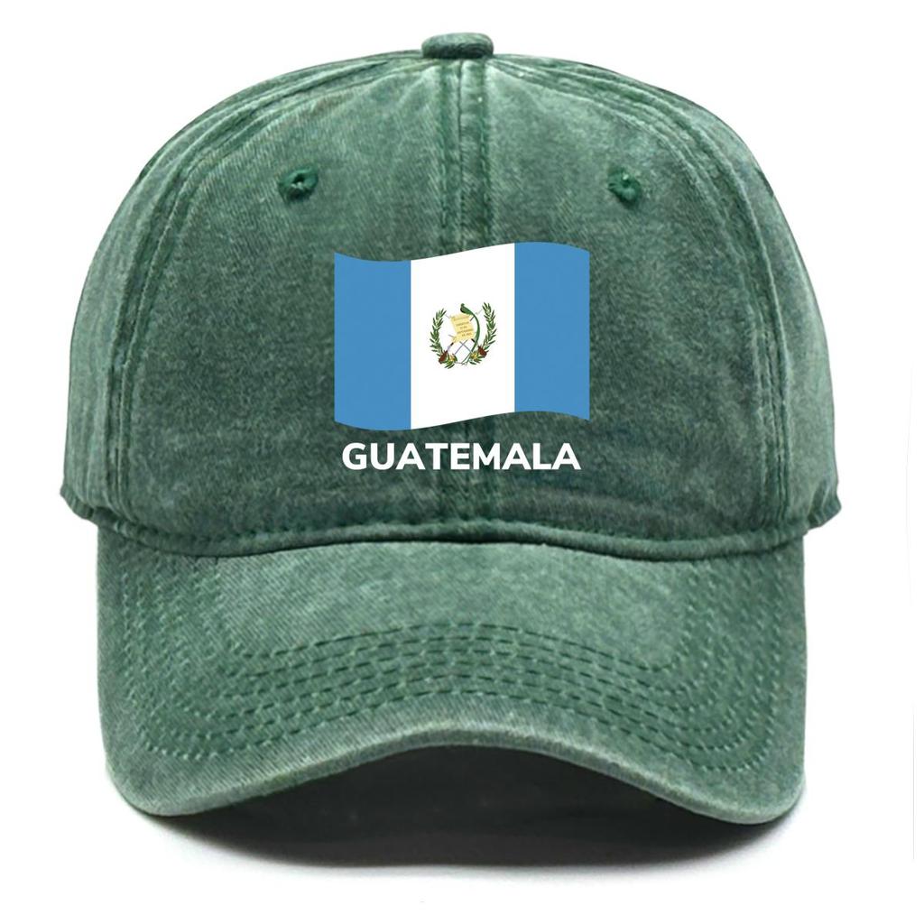 Guatemala Flag Waves Print Snapback Baseball Hat, Patriotic Trucker Hat Stylish Adjustable Buckle Simple Curved Brim Adjustable Sun Hat