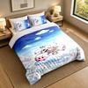 3-Piece Bed Sheet Set with Diddl Design, 1 Flat Sheet and 2 Pillowcases for Bedroom