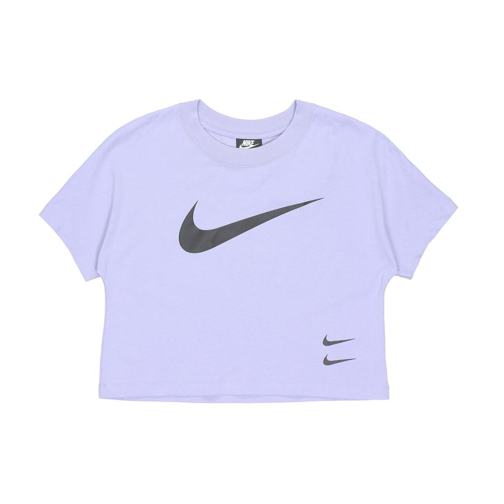 Nike Sportswear Swoosh Logo Crop Top T-Shirt Women Tops Purple CJ3765-569