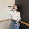 Semi-turtleneck Black Shirt for Women's Autumn and Winter with High-end Knitted Sweater, Slim and Thin, Lazy Sweater