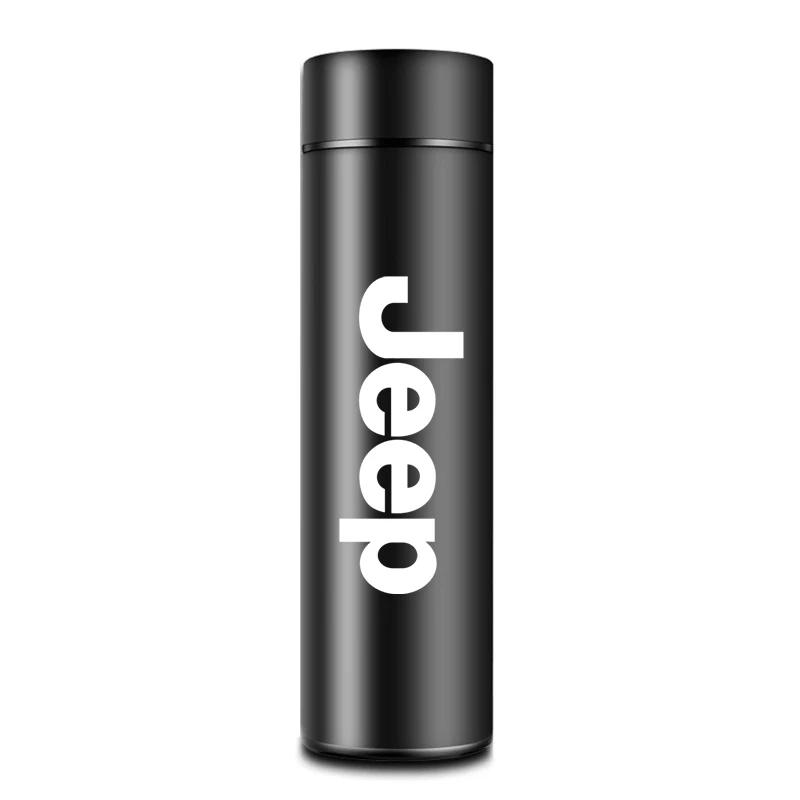 För Jeep Bil Rostfritt Stål Termosflaska LED Intelligens Temperaturkopp För Jeep Grand Cherokee Wrangler Gladiator Compas