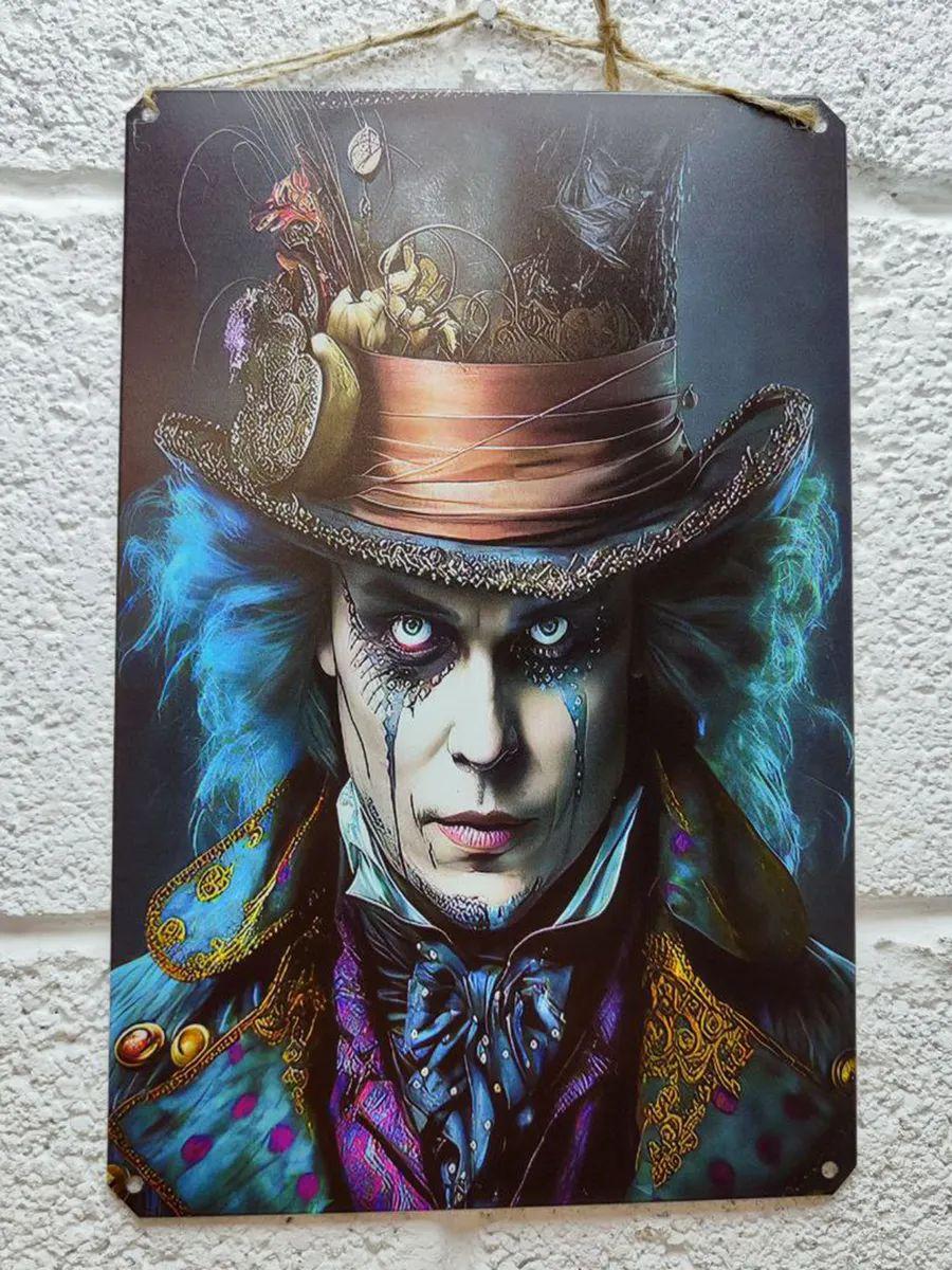 

Металлический постер Безумный Шляпник, Декор для стен Алиса в Стране чудес 30