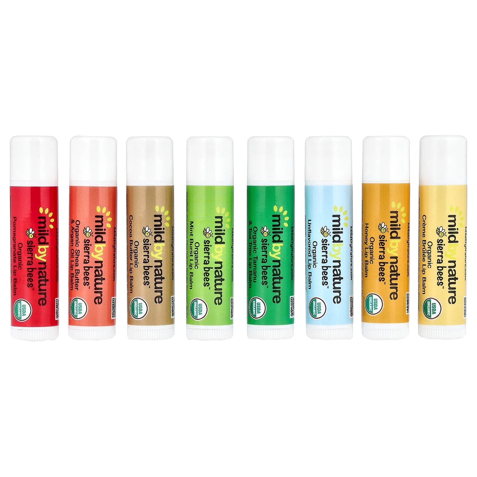 

Mild By Nature, Sierra Bees™, Organic Lip Balm Combo Pack, 8 Pack, 4.25 g (0.15 oz) Each