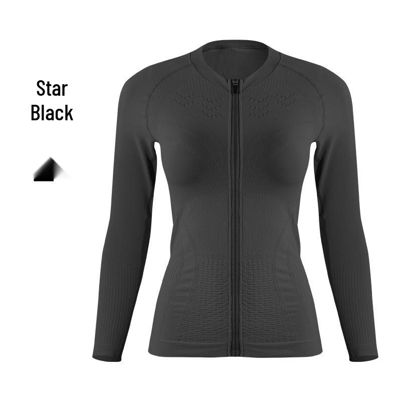 Women's Long Sleeve Cycling Jersey - Breathable, Sweat-Wicking, Zippered Sports Top for Outdoor Road and Mountain Biking