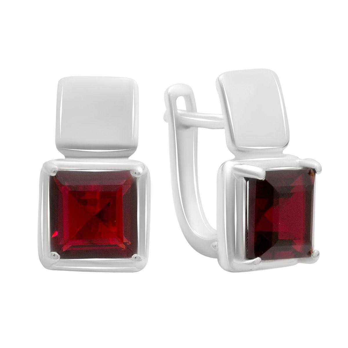 

Серебряные серьги с искусственным гранатом nano 4.117ct (60002299) темні цукерки apple червоний колір