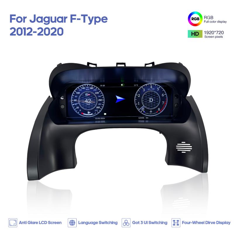 LHD For Jaguar F-TYPE 2012-2020 LCD Dashboard Panel Carplay Virtual Cockpit Digital Cluster Instrument Speedometer Carplay
