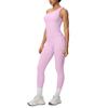 European & American Solid Color One-Shoulder Sports Vest & High-Waisted Pocket Yoga Pants Fitness Set for Women