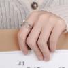 European and American Vintage Old Thai Silver Color Ring Fashion Temperament Female Three-ring for Smart Index Finger Ri