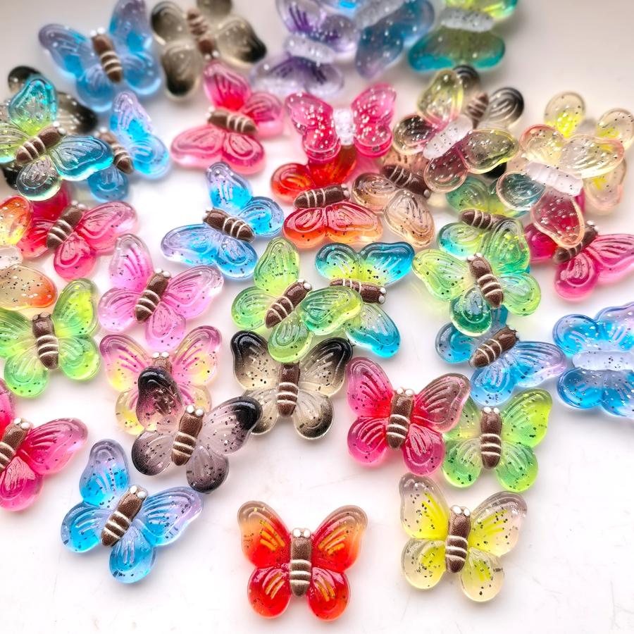 

20 exquisite and colorful butterfly rhinestone flat back scrapbook decorations DIY jewelry earrings home decoration accessories разноцветный