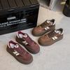 Leather Thick-soled Red Women's Retro Casual Sports Board Shoes Autumn New Versatile Bread Shoes