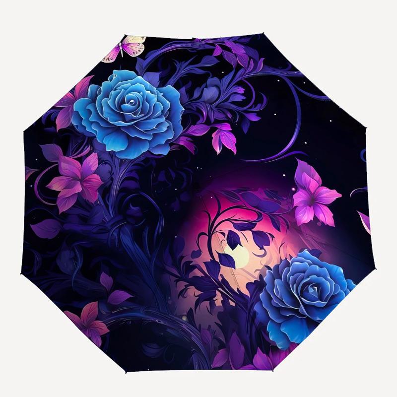 1pc Enchanted Night Garden Umbrella with Plastic Handle, Suitable for All Seasons Outdoor PT384