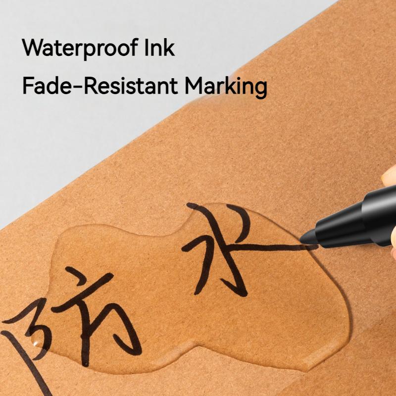 Deli Double-Ended Oil-Based Marker Set 12 Pieces Fine/Thick Art Sketching Outline CD Marking Tool for Students