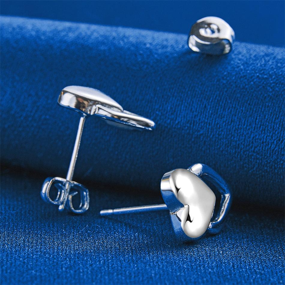 925 Sterling Silver Luxury Exquisite Double Heart Stud Earrings for Women Fashion Wedding Charm Gift Party Jewelry