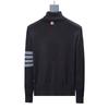 TB BROWIN High-Neck Sweater: Unisex Wool, Four-Bar, British Style