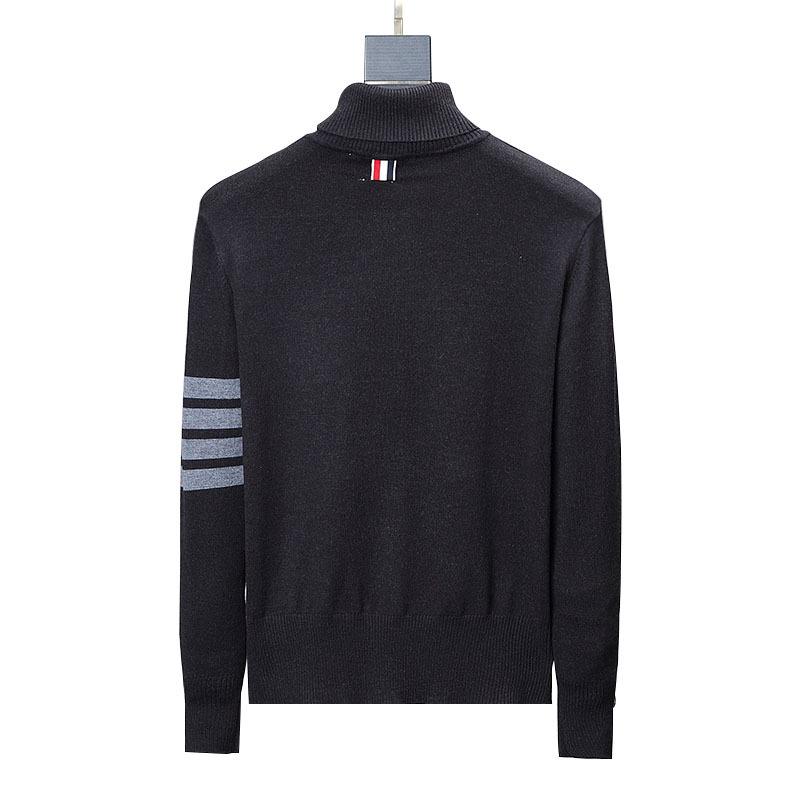 TB BROWIN High-Neck Sweater: Unisex Wool, Four-Bar, British Style