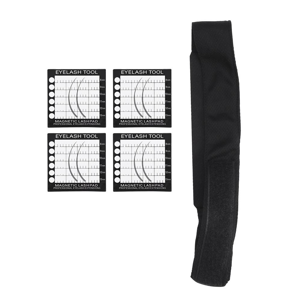 Magnetic Eyelsahes Pad Magnetic Headband Headsacrf for Eyelash Extension with 4 Lash Pad Holder