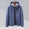 Mens Lightweight Hooded Down Jacket 85% White Duck Short Puffer Winter Casual Wear