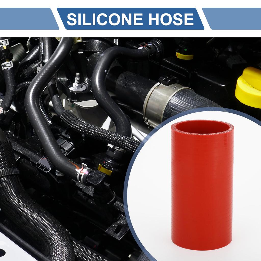 X AUTOHAUX 1 Set 57mm/2.24" ID 127mm/5" Length 0 Degree Red Car Silicone Hose with Clamp Hose Universal