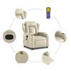 Massage Recliner with Relaxation Function Faux Leather Cream