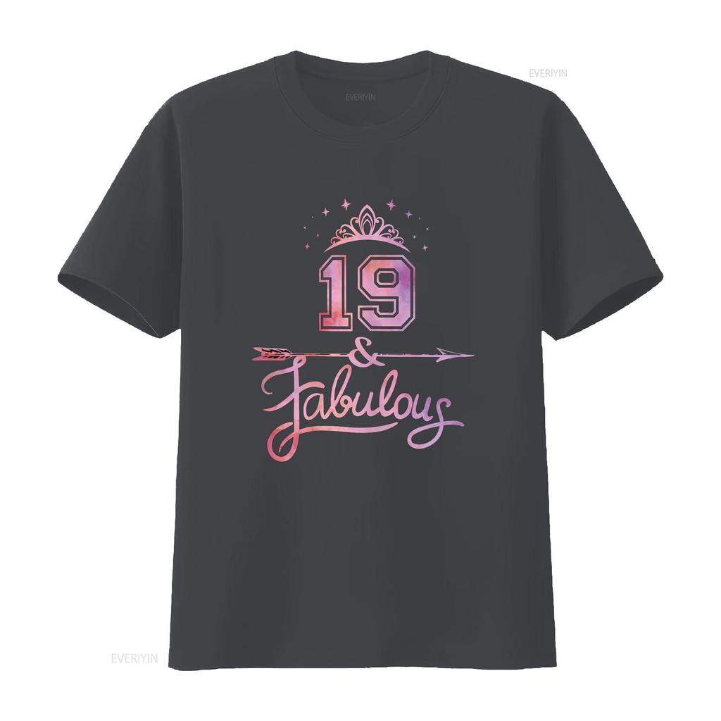 Women 19 Years Old And Fabulous Happy 19th Birthday T Shirt Vintage Washed Fashion Comfortable Slightly Stretched Stylish