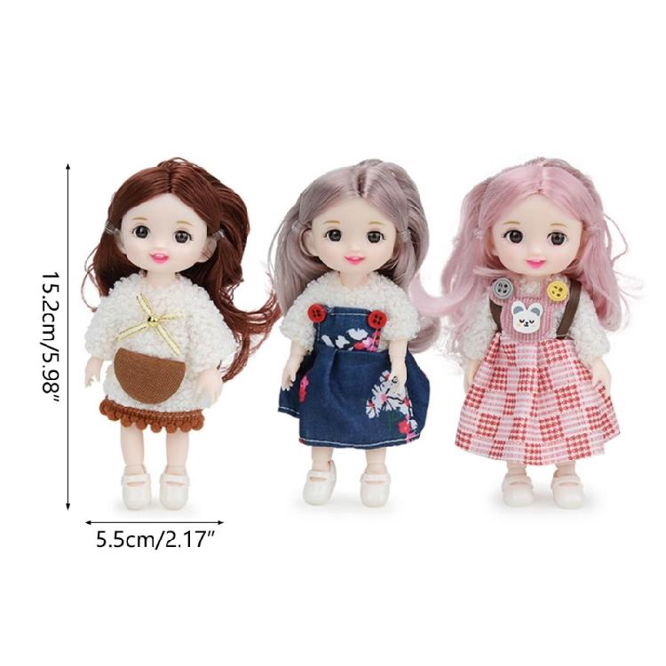 Fashionable Toddlers Mini Dolls for Little Girl Toy Collection 3D Eye Cute Dolls