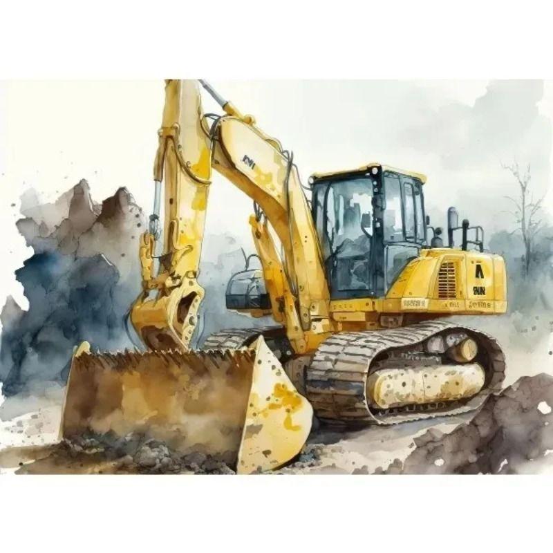 Watercolor Toy Car Tin Painting for Kids Room Decor