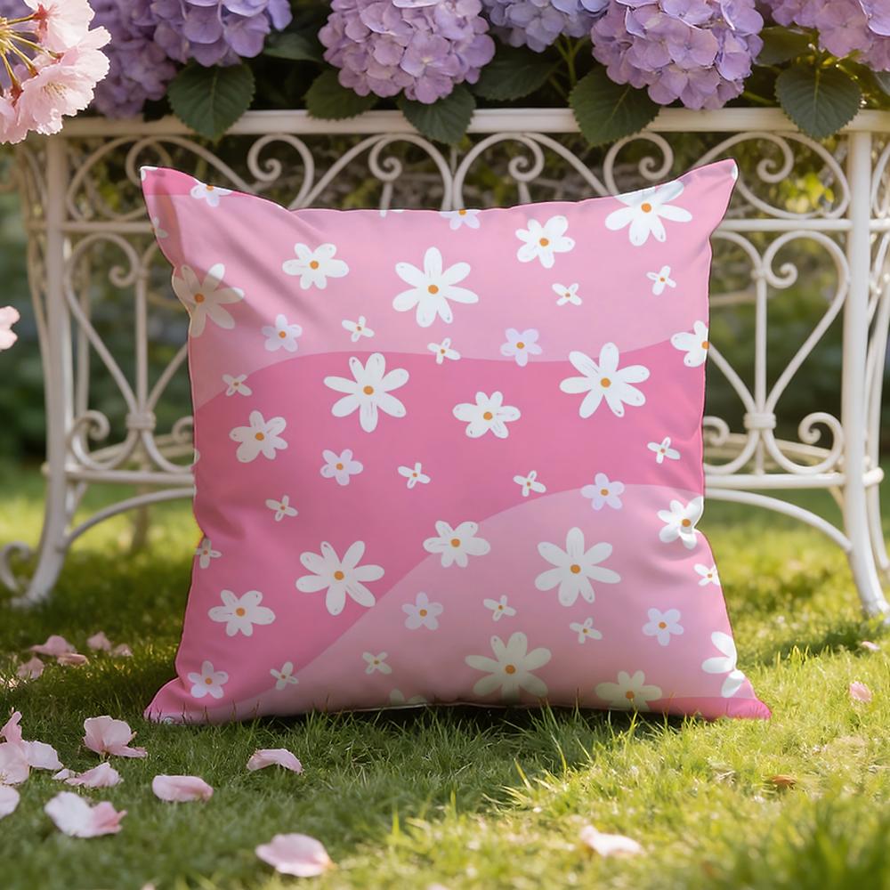 Colorful Daisies Cushion Cover Home & Car Dual-Scene Pillow Cover: Reversible for Premium Comfort