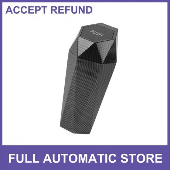 Car Trash Can Portable Car Cup Holder Trash Bin Carbon Fiber Pattern Black