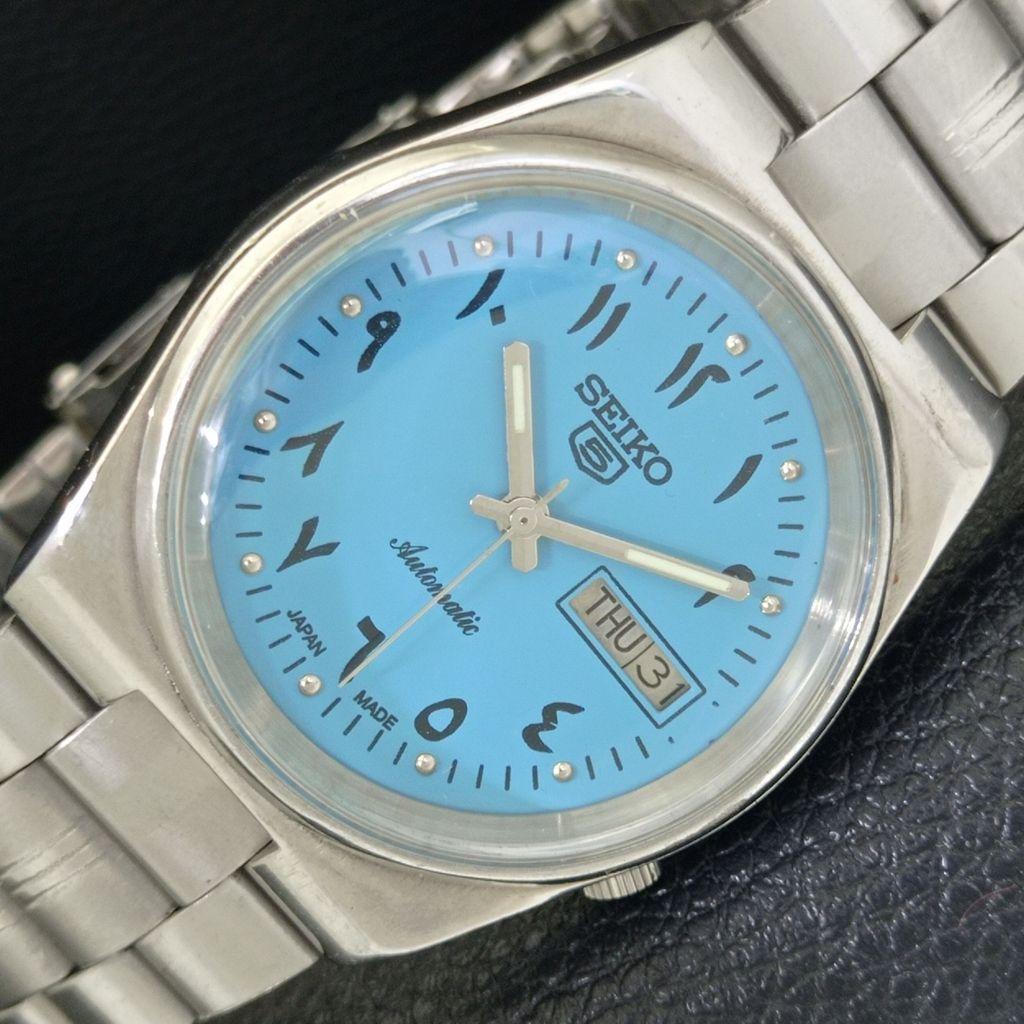 

GENUINE VINTAGE SEIKO 5 AUTOMATIC 7009A JAPAN MENS ARABIC DIAL WATCH a701599-5 R206b-a701599