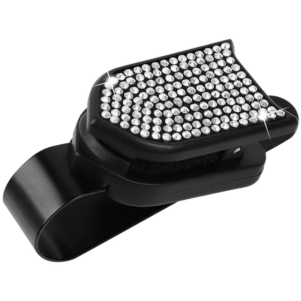 Car Sun Visor Organizer with Rhinestone Detail and Firm Grip for Eyewear and Card Storage Suitable for Most Vehicles