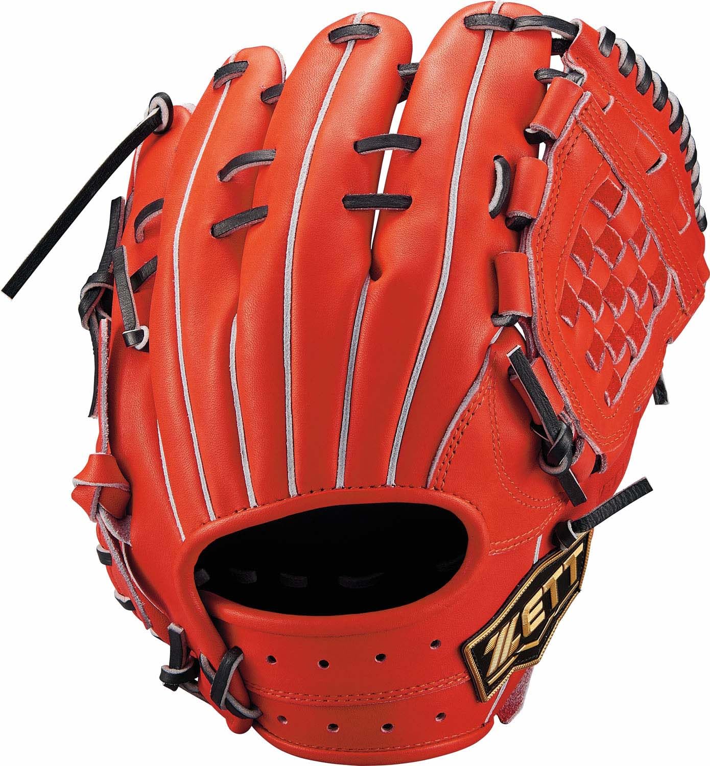 

ZETT Neo Status VL Series Youth Baseball for Second Base and Genda N Deep Orange x Black BJGB70420N Glove, Softball, Shortstop, Type, Left-Handed