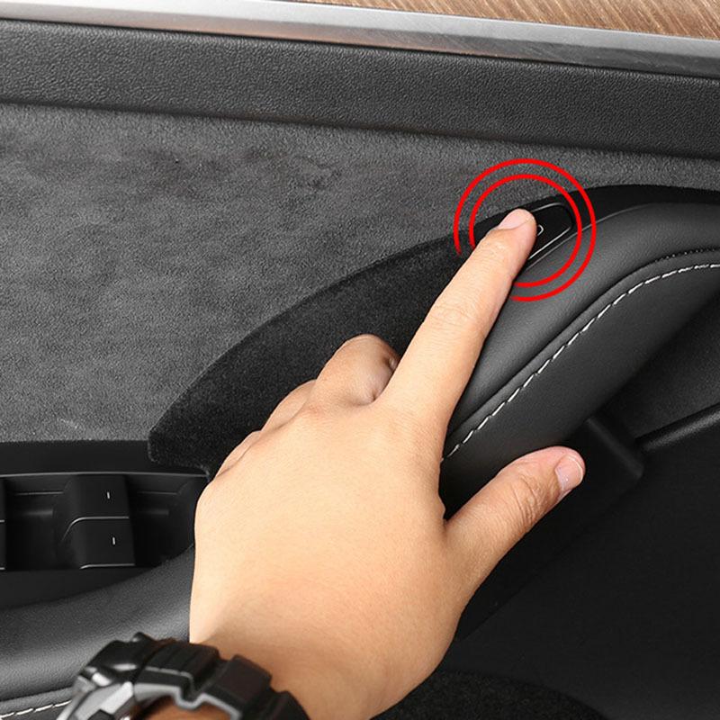 Car Front ide Car Door Storage For Tesla Model 3 Model Y Pallet Armrest Container Box Cover Grab Handle Storage Box