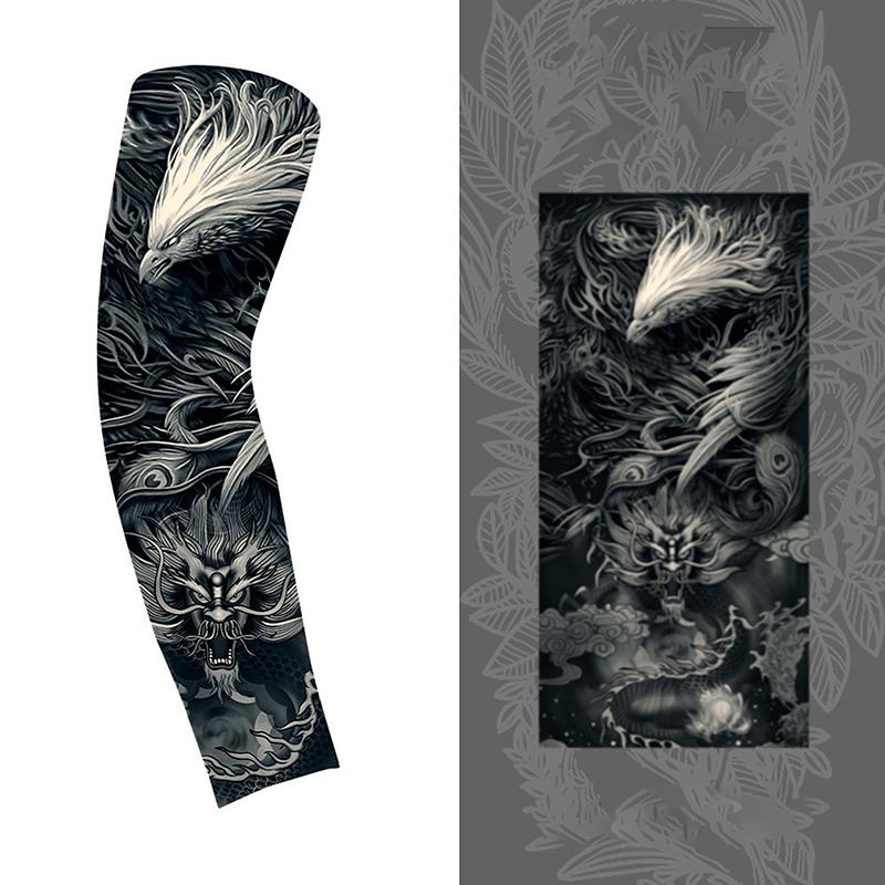 1Pc Arm Covers Flower Cooling Arm Tattoo Sleeve Uv Protection Cycling Gloves Unisex Sunscreen Sleeve Sunscreen Arm Warmers